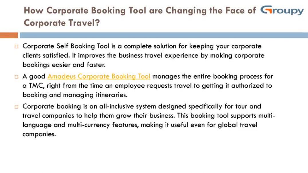 Corporate Booking Tool