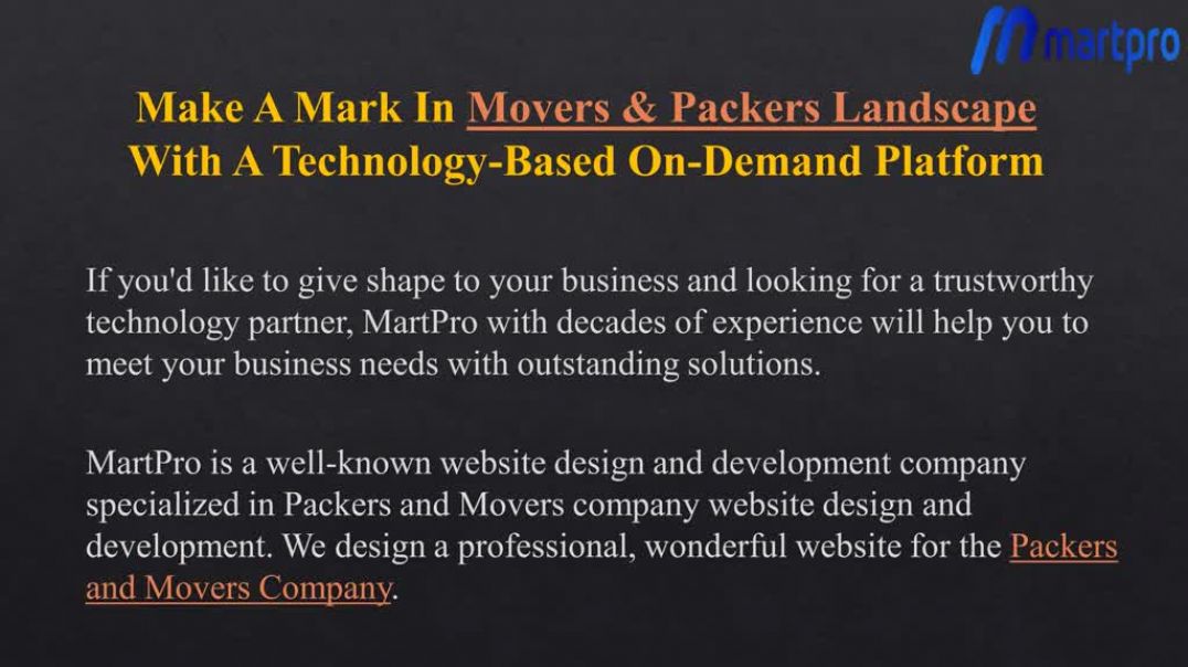 Movers &amp;amp;Packers Platform