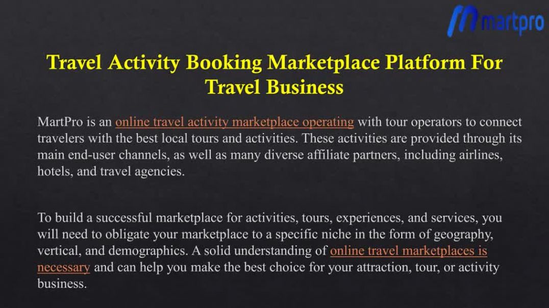 Online Travel Activity MarketPlace Solution
