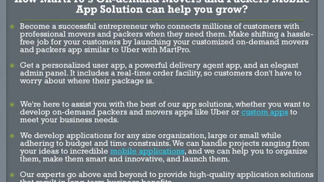 Features of Movers and Packers Mobile App