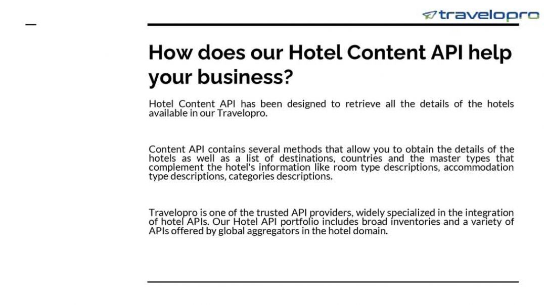 ⁣Hotel Content API