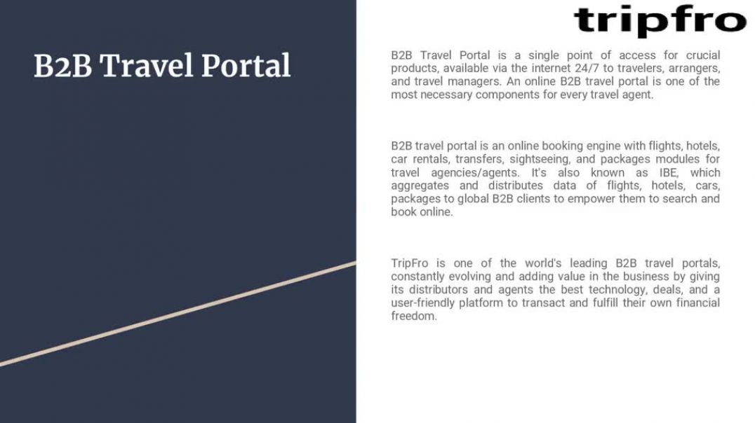 ⁣Online B2B Travel Portal