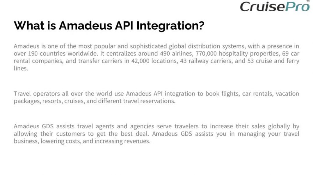 Amadeus GDS - CruisePro