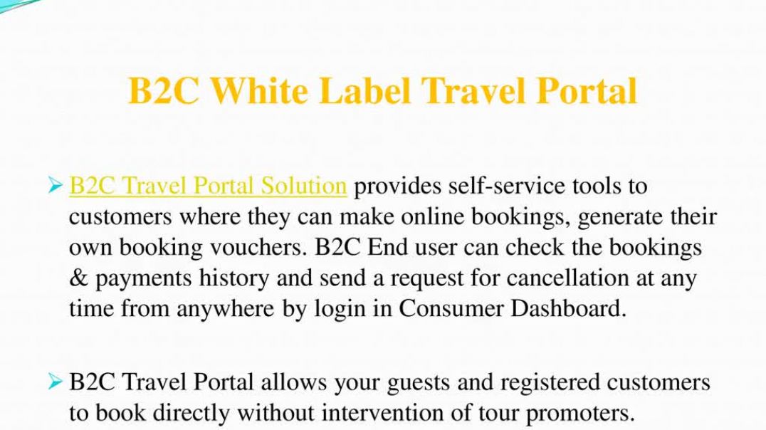 ⁣B2C B2B White Label Travel Portal