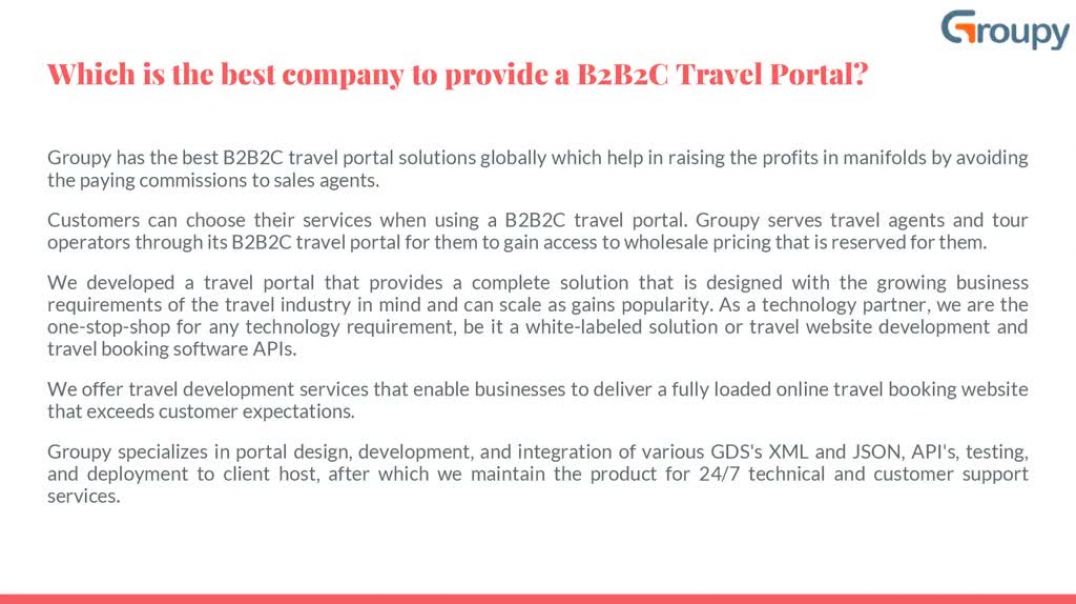 B2B and B2C Travel Portal
