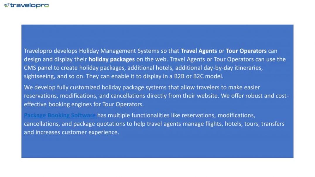 Holiday Packages Management System - Travelopro