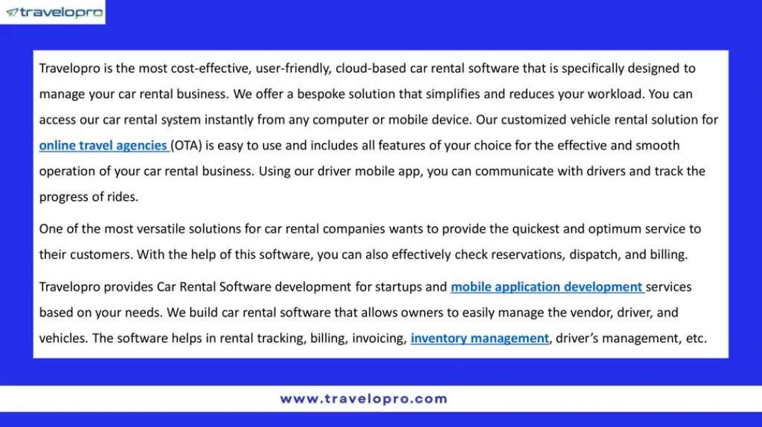 Car Rental Software Development Solutions - Travelopro