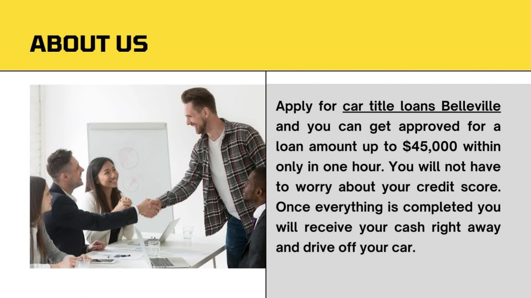 Apply For Car Title Loans Belleville  +1(855) 965-1650