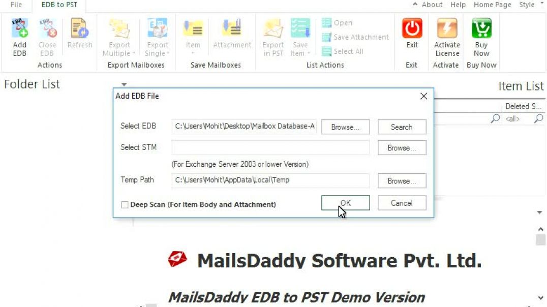 ⁣Migrate Exchange server mailbox in PST using EDB to PST Converter