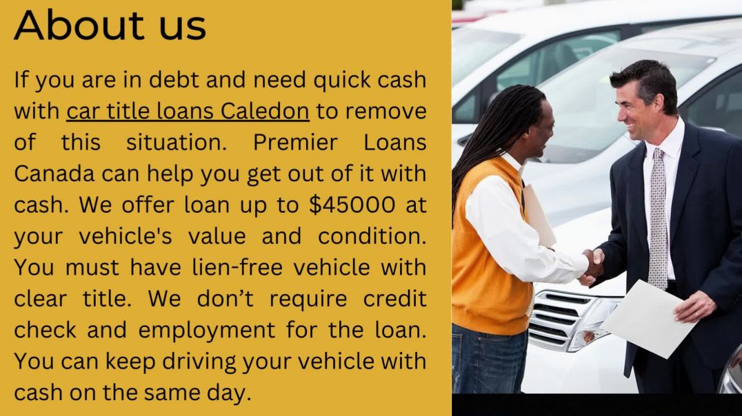 Get Quick loan on the same day with car title loan Caledon