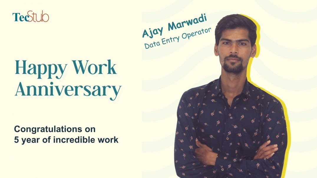 ⁣5th Work Anniversary of Ajay Nagar @TecStub | Employees Achievements | Engagement Video