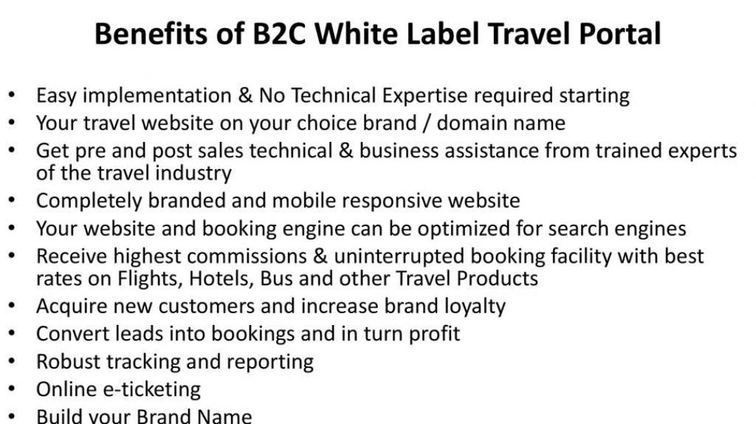 ⁣B2C White Label Travel Portal
