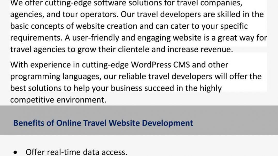 Online Travel Website Development Company