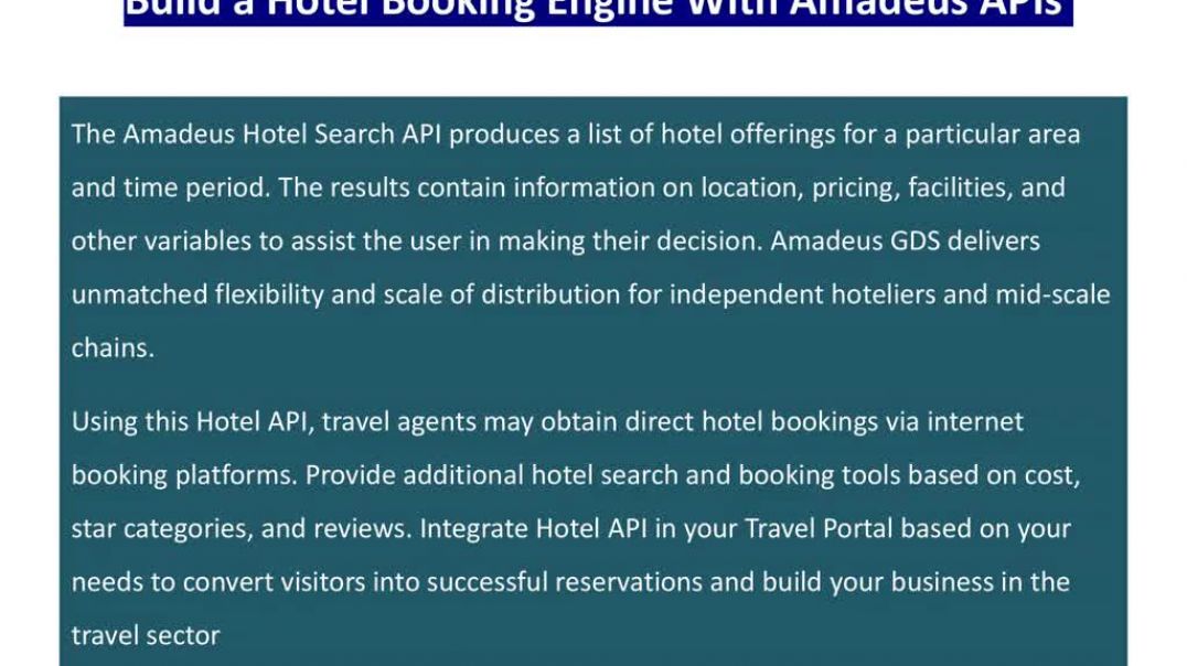 Amadeus Hotel Search API - FlightsLogic