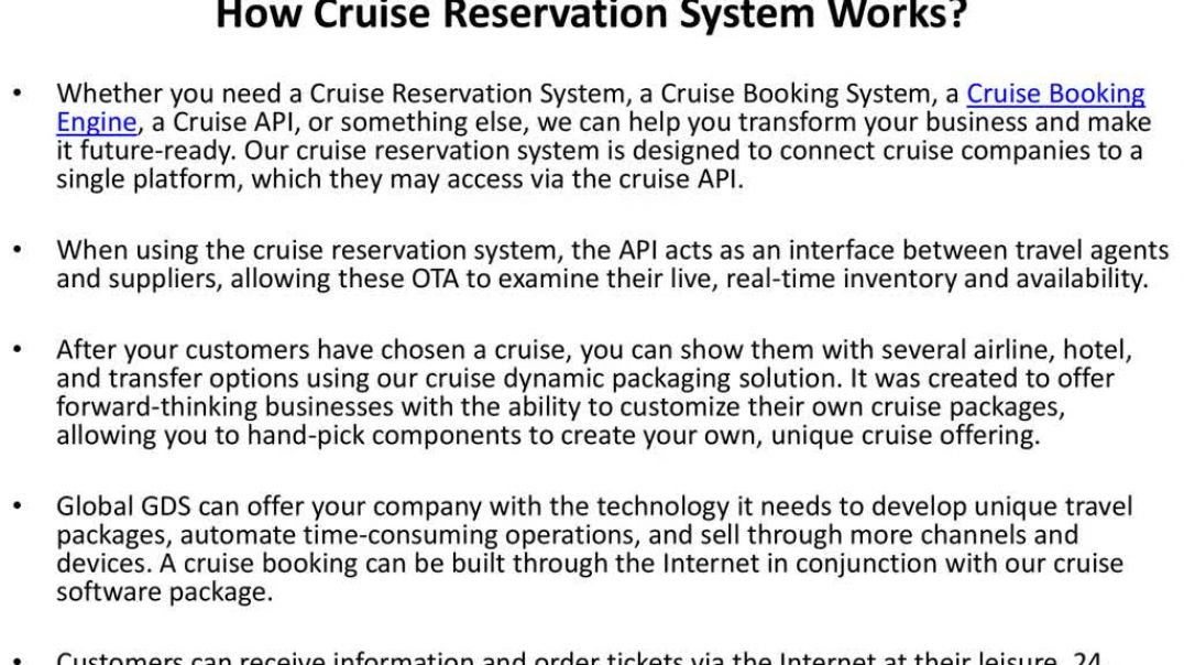 ⁣Cruise Reservation System
