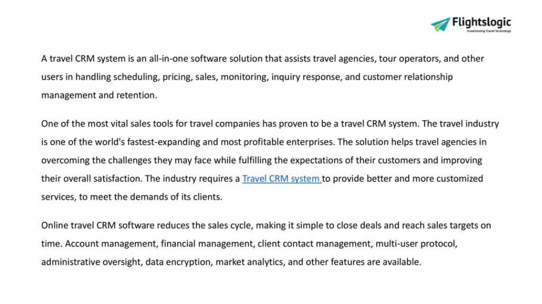 ⁣CRM Travel Software - FlightsLogic