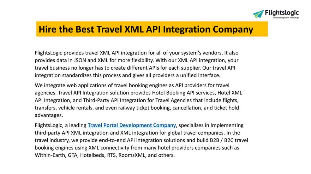 ⁣Travel XML API Integration