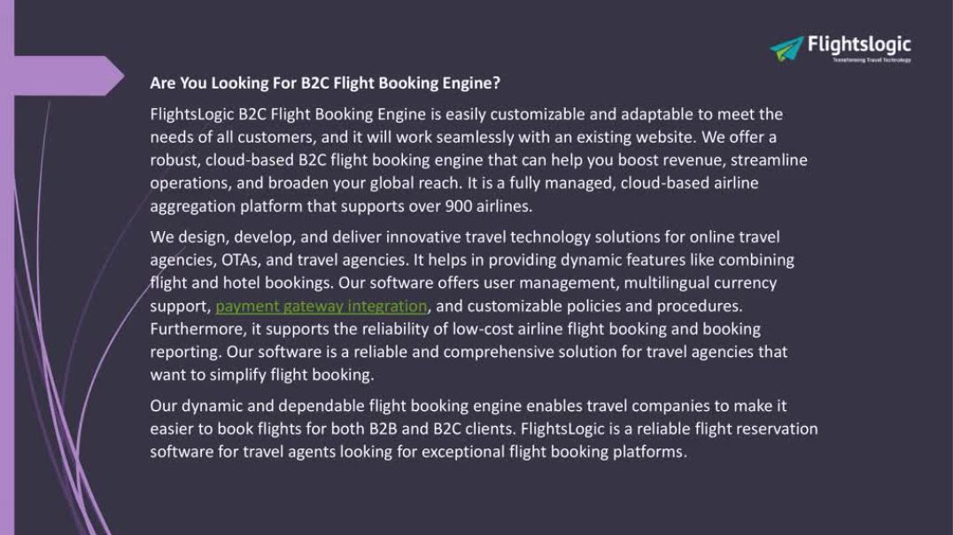 B2C Flight Booking Engine