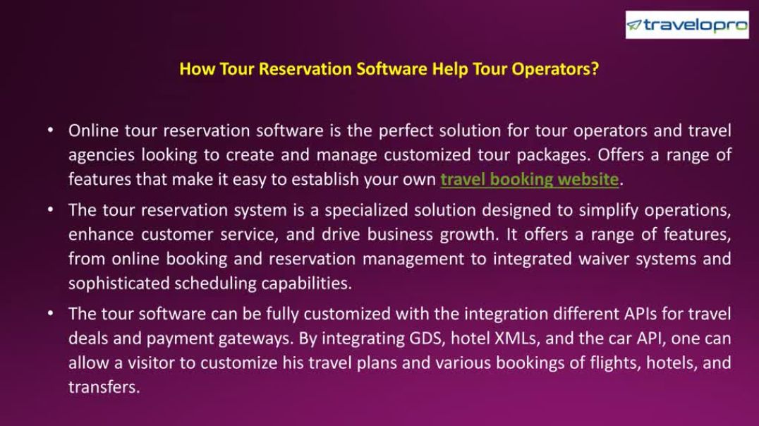 Tour Reservation Software