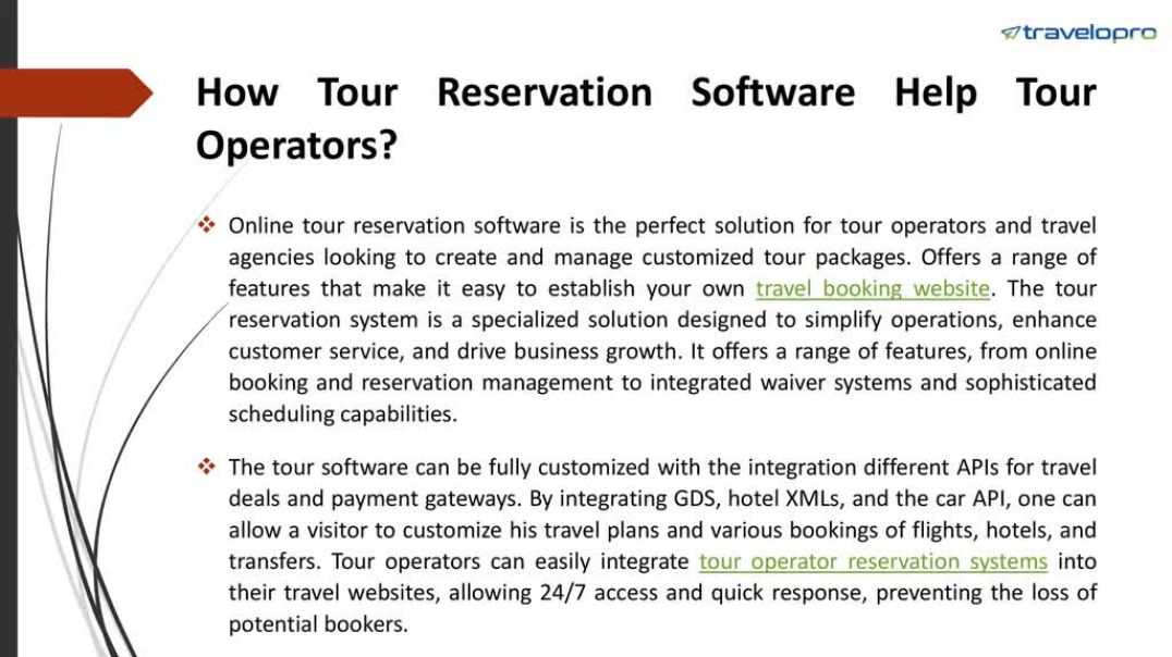 Tour Reservation Software