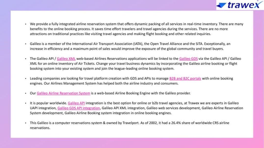 Galileo Airline Reservation System