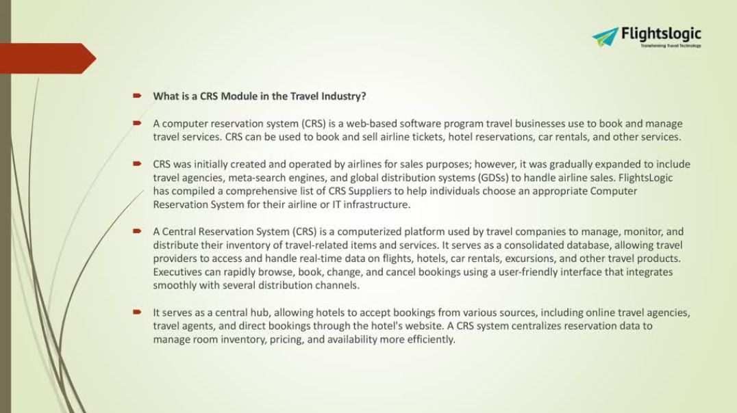 ⁣CRS Module | Central Reservation System