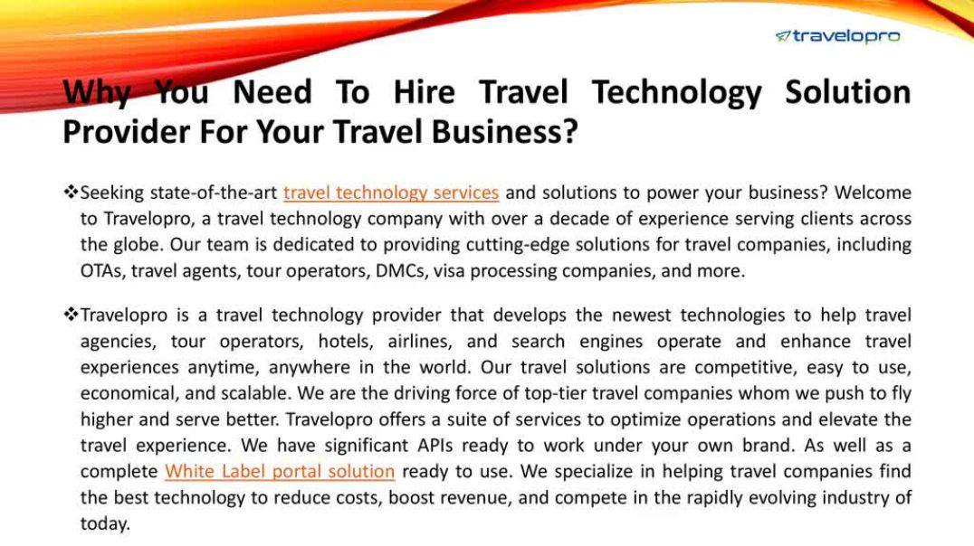 ⁣Travel Technology Provider