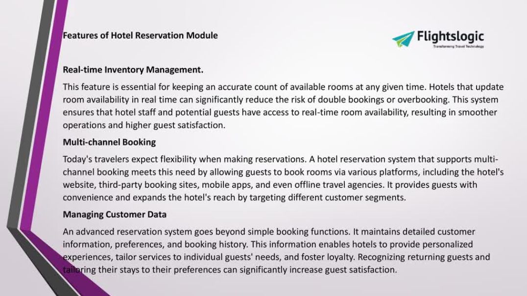 ⁣Hotel Reservation Module