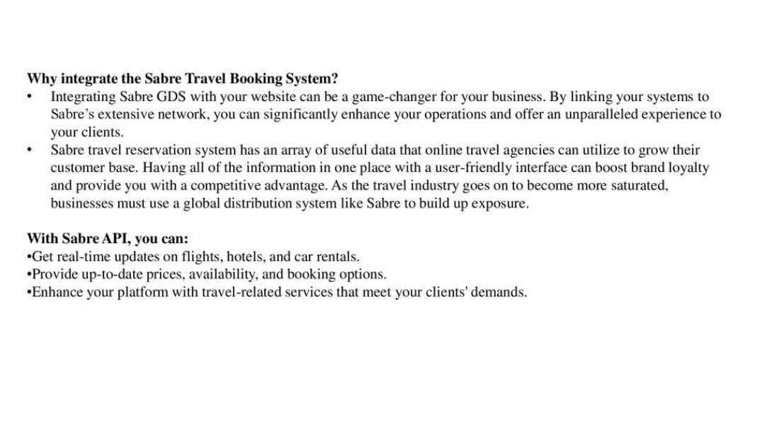 ⁣SABRE TRAVEL BOOKING SYSTEM