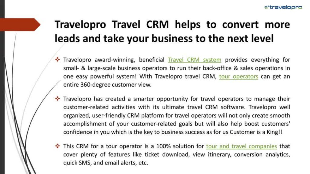 ⁣Travel CRM System