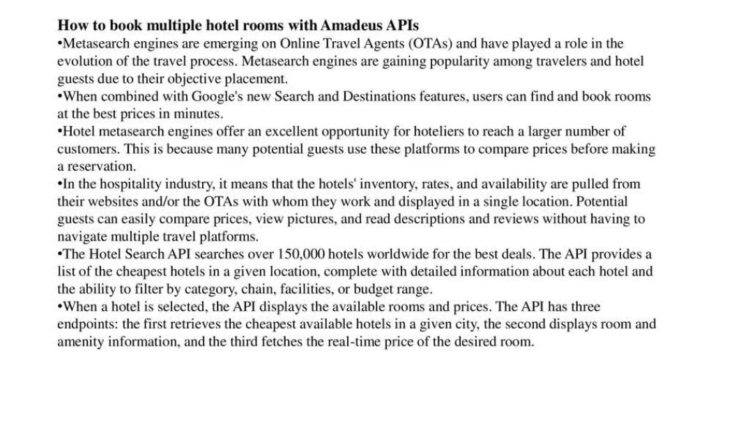 ⁣AMADEUS HOTEL SEARCH API