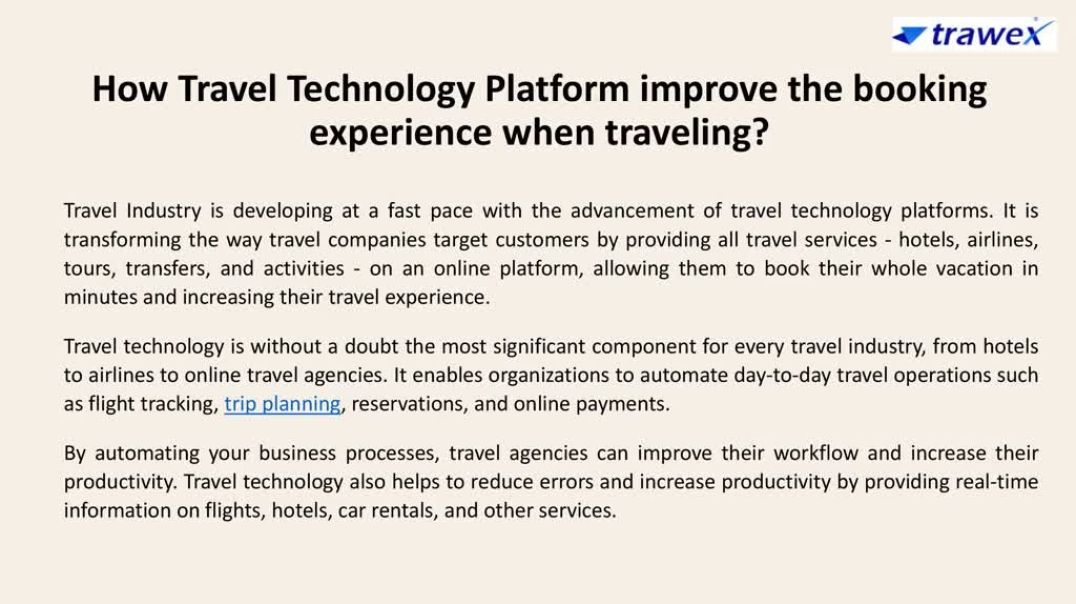 ⁣Travel Technology Platform