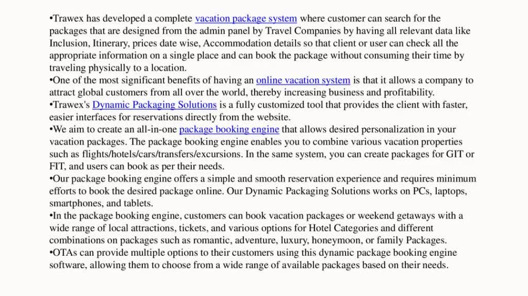 ⁣VACATION PACKAGE BOOKING SYSTEM