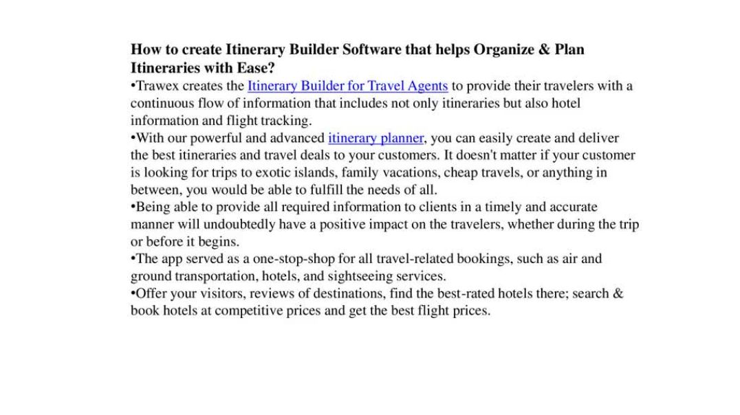 ⁣ITINERARY BUILDER
