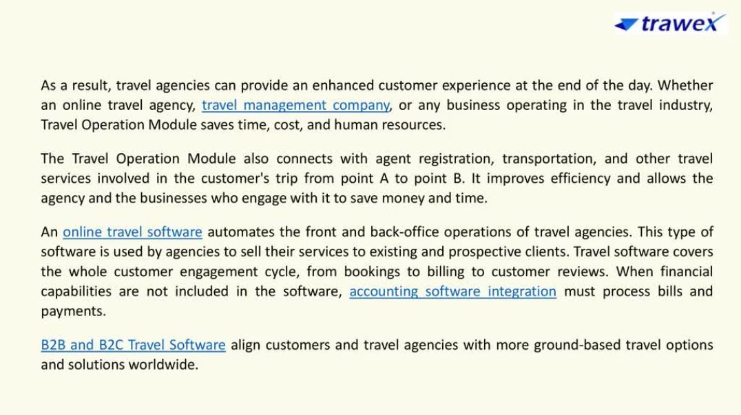 ⁣Travel Operation Module