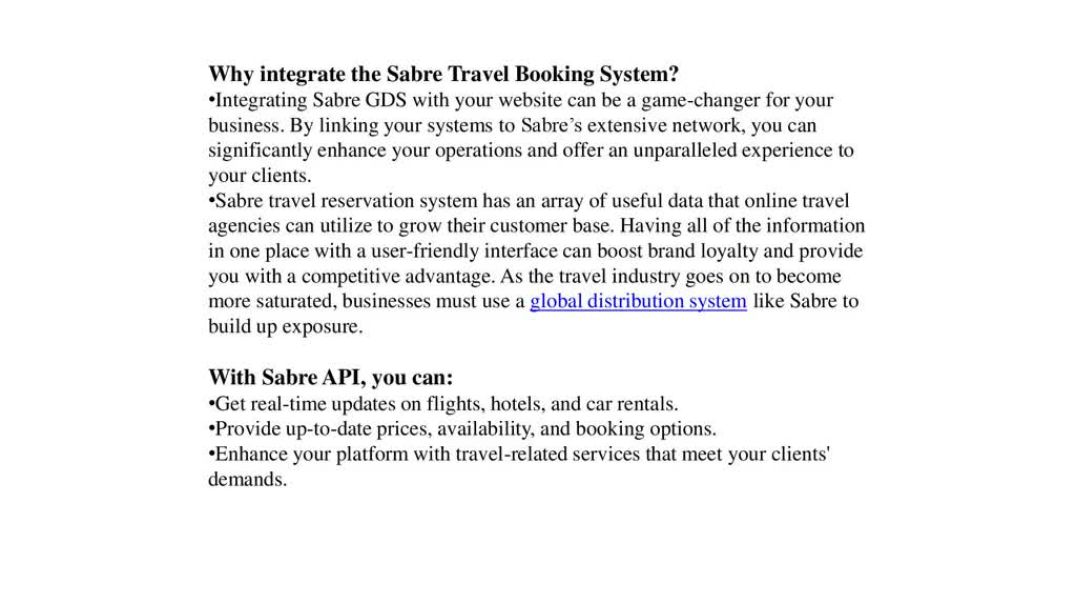 ⁣SABRE TRAVEL BOOKING SYSTEM