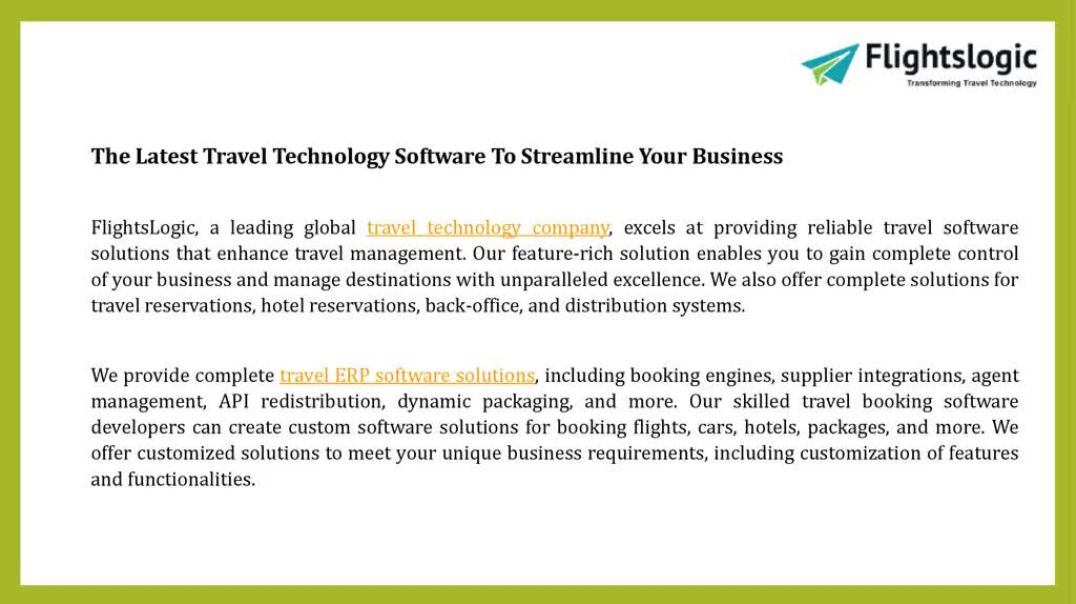 ⁣Travel Technology Software