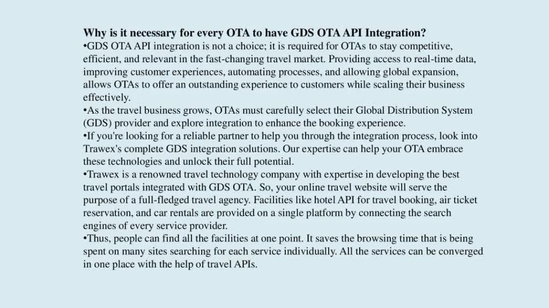 ⁣GDS OTA API INTEGRATION
