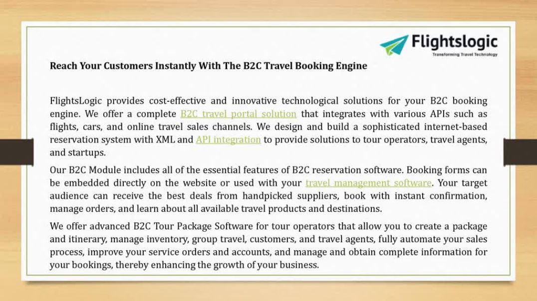 ⁣B2C Travel Booking Engine